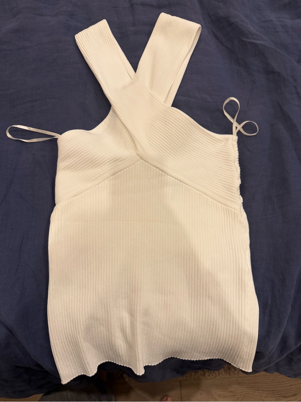 Maje Ribbed Crossover Strap Women's Top